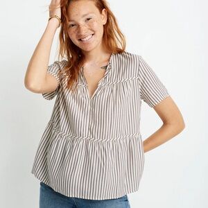 Madewell Peplum Top in Dunfield Stripe